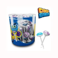Gumy do żucia, lizaki, dropsy - CANDY GANGS TIP TOP LIZAKI PUDROWE BEZ CUKRU TUTTI FRUTTI (8GR) 50SZT - miniaturka - grafika 1