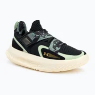 Buty sportowe męskie - Buty do koszykówki Under Armour Flow Futr X 4 Camo black/retro green/metallic gold WYSYŁKA W 24H 30 DNI NA ZWROT - miniaturka - grafika 1