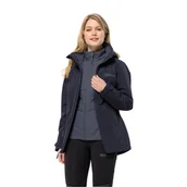 Kurtki damskie - Damska kurtka 3w1 Jack Wolfskin BERGLAND 3IN1 JKT W graphite - XS - miniaturka - grafika 1