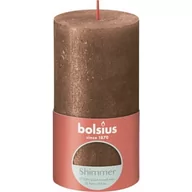 Świece - Bolsius Świeca pieńkowa rustic Shimmer 130/68 Miedziany - miniaturka - grafika 1