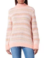 Swetry damskie - United Colors of Benetton Damski sweter Lupetto M/L 1242e2014, różowy brzoskwiniowy 0k7, M - miniaturka - grafika 1
