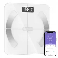 Wagi łazienkowe - Waga łazienkowa analityczna Healthkeep FG263LBW biała aplikacja Fitdays - miniaturka - grafika 1