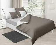 Pościel - Matex Pościel satynowa 140x200 Double Face grafitowa biała 44+01 dwustronna - miniaturka - grafika 1
