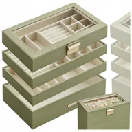 Biżuteria - akcesoria - TACA NA BIŻUTERIĘ 4 POZIOMY - AKSAMITNY ORGANIZER SZKATUŁKA IDEALNY PREZENT - miniaturka - grafika 1