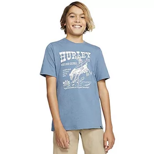 Koszulki dla chłopców - Hurley Hurley chłopięcy B Surf and Saddle Ss T-Shirt burza. 14 Jahre CT1963 - grafika 1