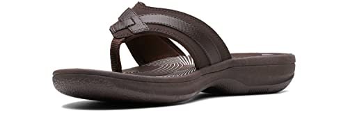 Clarks Breeze Sea japonki damskie, Syntetyczny brąz, 39 EU