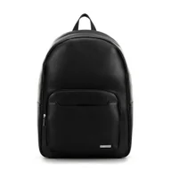 Torby na laptopy - Plecak na laptopa 15’’ ze skóry ekologicznej czarny - miniaturka - grafika 1