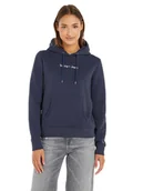 Bluzy damskie - Tommy Hilfiger Bluza Damska Tjw Reg Serif Linear Hoodie Granatowa Dw0Dw14362 C87 Xs - miniaturka - grafika 1