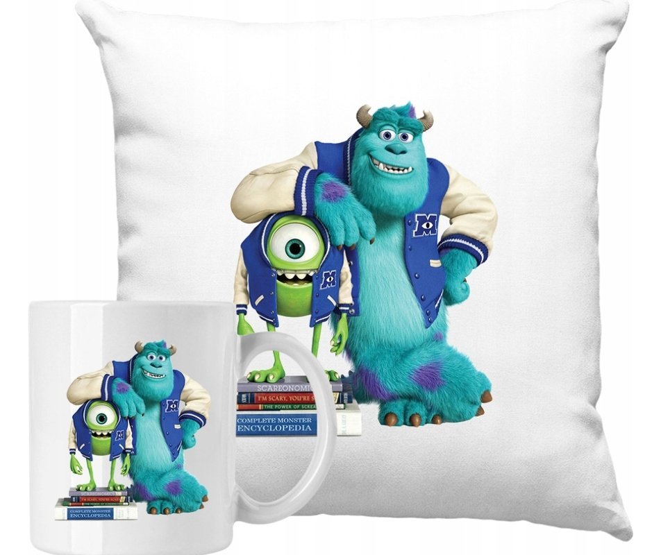 ZESTAW PODUSZKA + KUBEK Potwory I Spółka Mike Wazowski Pomysł Na Prezent