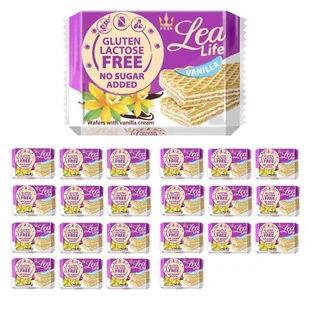 Flis  Lea Life wafle z kremem waniliowym bez glutenu, laktozy i  cukru 95g x22 sztuk - Batoniki - miniaturka - grafika 1