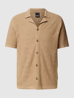 Koszule męskie - Koszula casualowa o kroju regular fit z fakturowanym wzorem model ‘DENVER LIFE’ - grafika 1