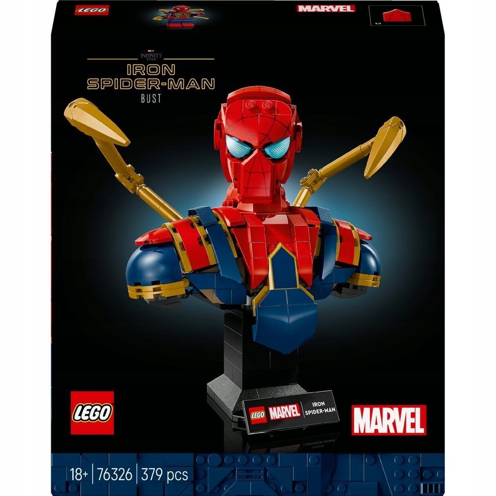 LEGO Marvel - Popiersie Iron Spider-Mana Peter Parker ZESTAW LEGO PREZENT DLA CHŁOPCA