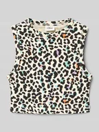 Koszulki dla dziewczynek - Top o kroju slim fit z mieszanki bawełny i elastanu - miniaturka - grafika 1