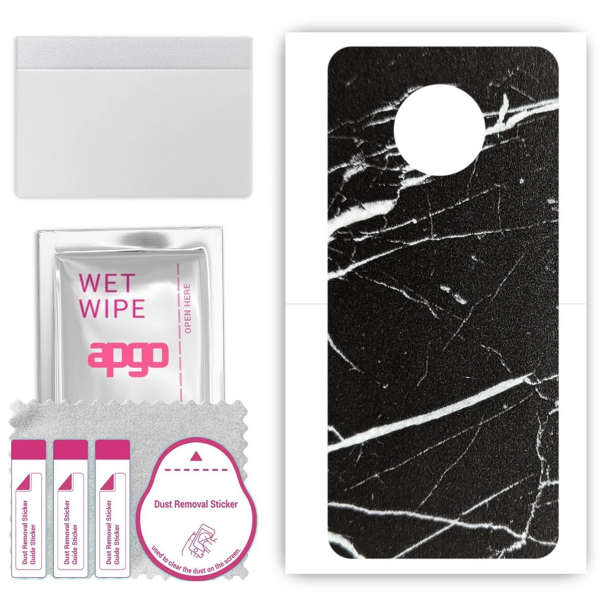 Folia naklejka skórka strukturalna na TYŁ do Nokia G300 - Marmur Ciemny - apgo SKINS