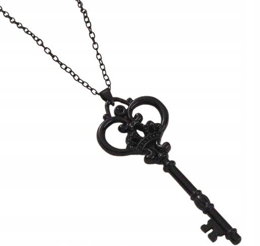 Naszyjnik wisiorek Gotycki Klucz Czarny Paryski Staroświecki prezent