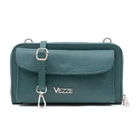 Torebki damskie - Torebka na telefon Skórzana Vezze Amico Turkus - miniaturka - grafika 1