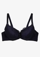 Biustonosze - Granatowy Biustonosz z Usztywnianymi Miseczkami Wykończony Koronką i Regulowanymi Ramiączkami Accentia - Renee - miniaturka - grafika 1