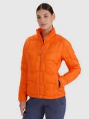 Kurtki i kamizelki sportowe damskie - 4F Kurtka puchowa trekkingowa z wypełnieniem Primaloft Silver damska - pomarańczowa L - miniaturka - grafika 1