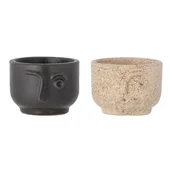 Świeczniki - Kamionkowe świeczniki zestaw 2 szt. Clarice – Bloomingville - miniaturka - grafika 1