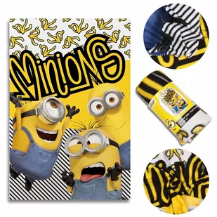 Minionki Banana! Narzuta/koc polarowy 100x150 cm, OEKO-TEX - Koce i narzuty dla dzieci - miniaturka - grafika 1