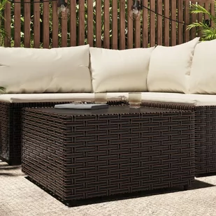 vidaXL Kwadratowy stolik kawowy do ogrodu, brązowy, 50x50x30 cm - Stoły ogrodowe - miniaturka - grafika 1