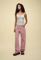 Spodnie damskie - Stradivarius D92 Jeansy proste szerokie Cielisty róż 42 - miniaturka - grafika 1