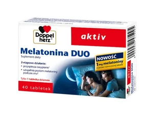 QUEISSER PHARMA GMBH  CO. QUEISSER PHARMA GMBH CO Doppelherz Aktiv Melatonina DUO 40 tabletek - Układ nerwowy - miniaturka - grafika 1