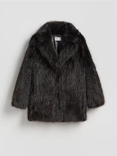 Reserved - Kurtka z imitacji futra - ciemnobrązowy - Płaszcze damskie - miniaturka - grafika 1