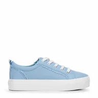 Półbuty męskie - Damskie sneakersy z tkaniny niebieskie - miniaturka - grafika 1
