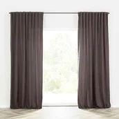 Zasłony - Zasłona BASIC na taśmie marszczącej 140x300 cm szarobrązowy 1 szt. - miniaturka - grafika 1