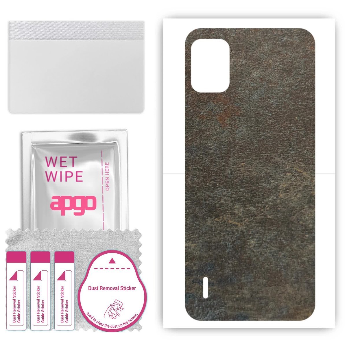 Folia naklejka skórka strukturalna na TYŁ do Nokia C12 Plus - Kamień Księżycowy - apgo SKINS