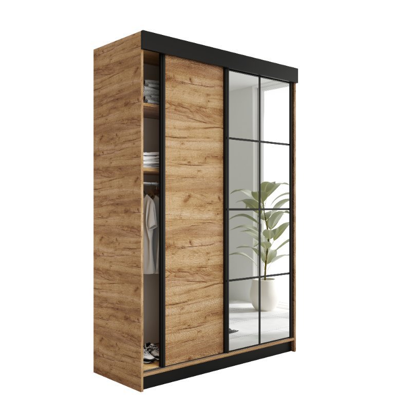 SZAFA PRZESUWNA FARO - 138x205x59 - Dąb Craft Złoty
