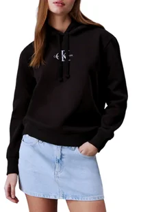 Bluza damska Calvin Klein Jeans z kapturem czarna-M - Bluzy damskie - miniaturka - grafika 1