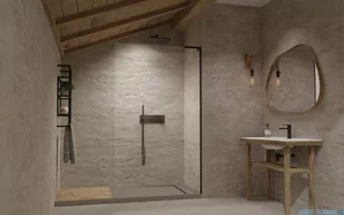 Radaway Modo SL Black II kabina Walk-in 80x200 prawa czarny mat/szkło przejrzyste 10319084-54-01R - Kabiny prysznicowe - miniaturka - grafika 3