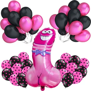 BALONY NA WIECZÓR PANIEŃSKI ZESTAW NA  IMREZĘ  RÓŻOWY 33SZT - Wieczór panieński i kawalerski - miniaturka - grafika 1