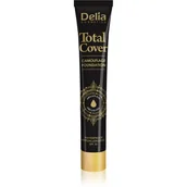 Podkłady do twarzy - DELIA Cosmetics Cosmetics Total Cover wodoodporny make-up SPF 20 odcień 52 Ivory 25 g - miniaturka - grafika 1