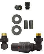 Zawory i kraniki - Zawór termostatyczny trójosiowy Master ciemny grafit strukturalny prawy Pex All in One - miniaturka - grafika 1