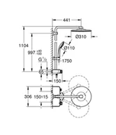 Zestawy prysznicowe - Grohe Euphoria System Smartcontrol 310 Duo Zestaw prysznicowy natynkowy termostatyczny z deszczownicą moon white 26507LS0 - odbiór osobisty: Kraków, Warszawa - miniaturka - grafika 1