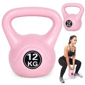 Kettlebell - Homelux Kettlebell 12 kg różowy - miniaturka - grafika 1