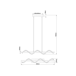 Brilliant Lampa wisząca LED Eunice, długość 80 cm, czarny, metal - Lampy sufitowe - miniaturka - grafika 1