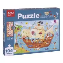 Apli Kids Puzzle obserwacyjne Kids - Statek piratów 104 el.5+ - Puzzle - miniaturka - grafika 1