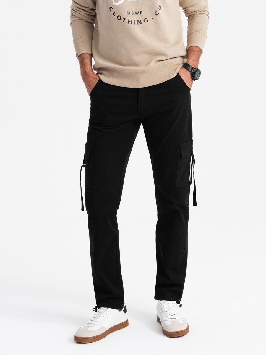 Spodnie męskie cargo STRAIGHT LEG czarne V4 OM-PACG-0197 S
