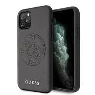 Etui i futerały do telefonów - Guess Saffiano 4G Circle Logo - Etui iPhone 11 Pro czarny - miniaturka - grafika 1