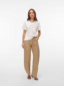 Koszulki i topy damskie - Vero Moda Koszulka w kolorze biało-jasnoróżowym - miniaturka - grafika 1