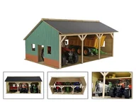 Figurki dla dzieci - Hangar drewniany na 3 ciągniki - miniaturka - grafika 1