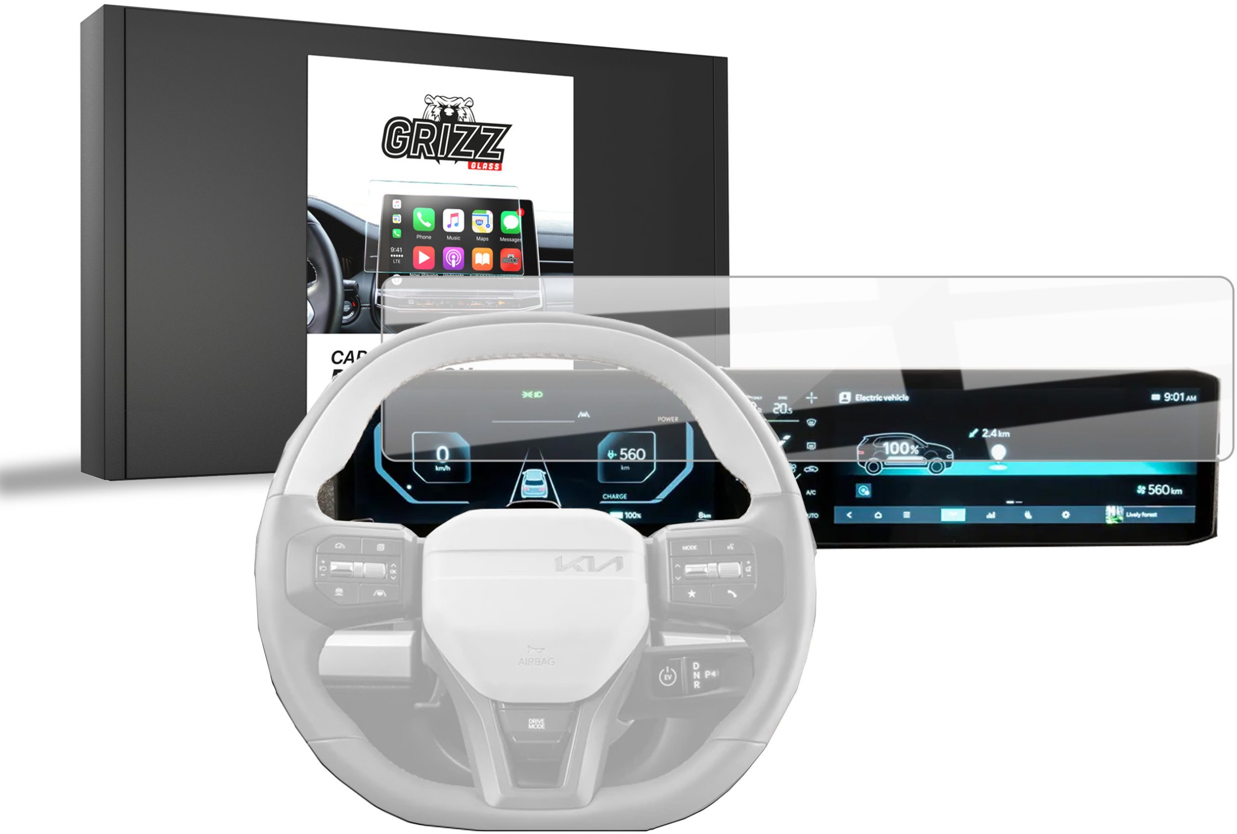 GrizzGlass Folia ceramiczna CarDisplay Protection do Kia EV6 GT Line 2025