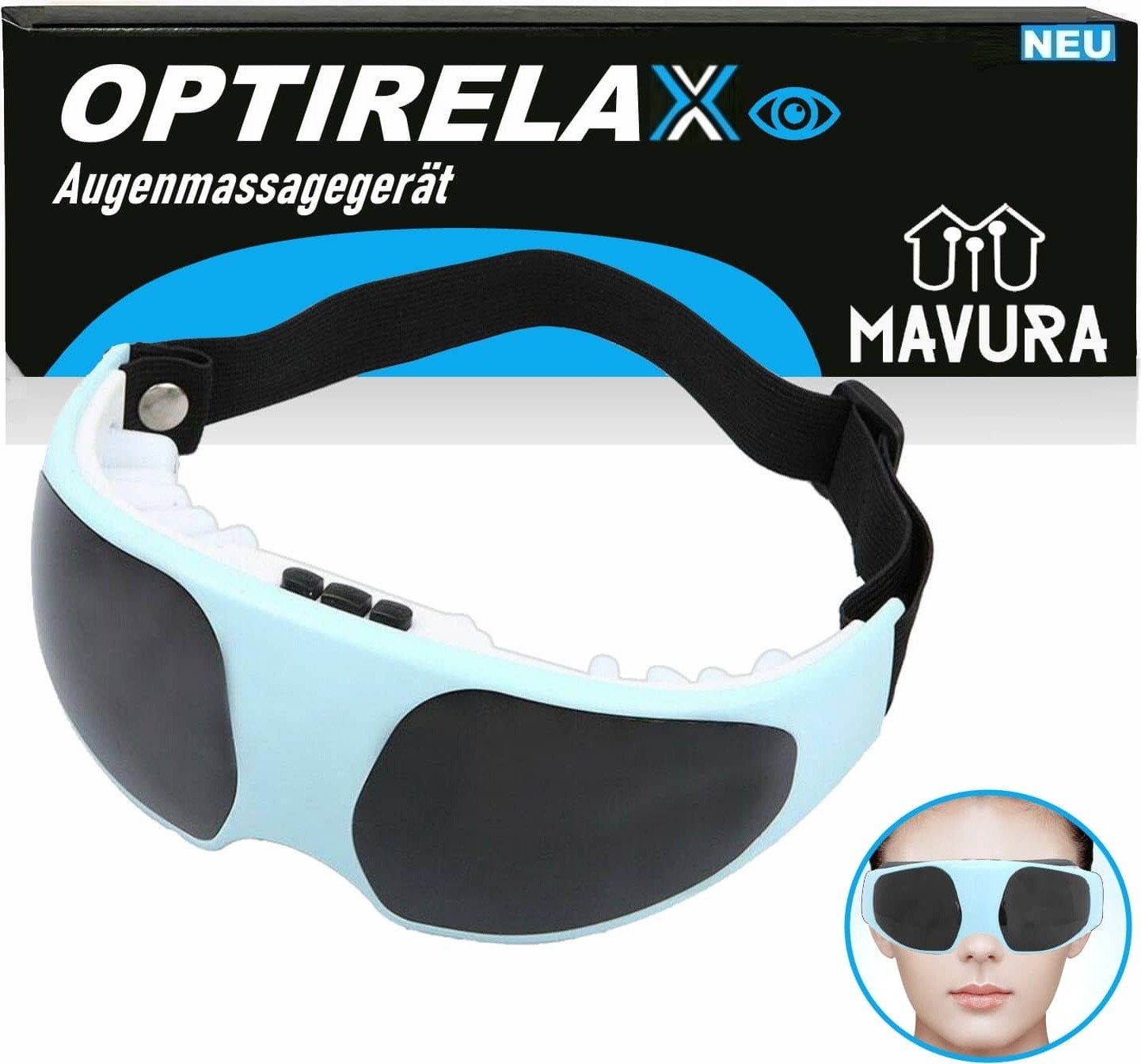 Masażer do oczu OPTIRELAX elektryczna maska na oczy 3D masaż oczu wibracje