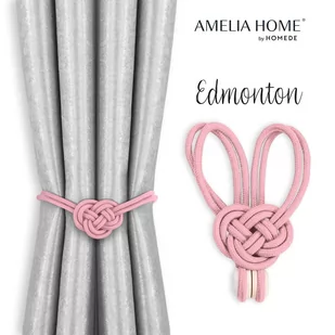 Ameliahome Upinacze Do Zasłon Edmonton 2 Szt Pudrowy Róż - Akcesoria do wystroju okien - miniaturka - grafika 1