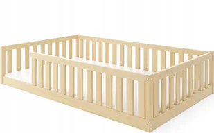 Łóżko dziecięce 200x120 drewniane z materacem Bella Sima montessori - Łóżeczka i kojce - miniaturka - grafika 1