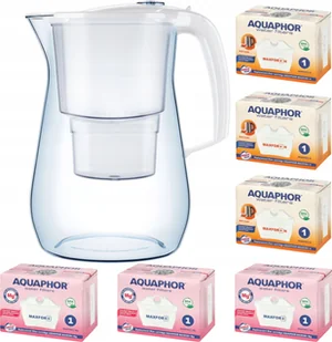 Dzbanek filtrujący Aquaphor Onyx 4,2 l + 6 wkładów 3Mg +3H, biały - Dzbanki filtrujące - miniaturka - grafika 1